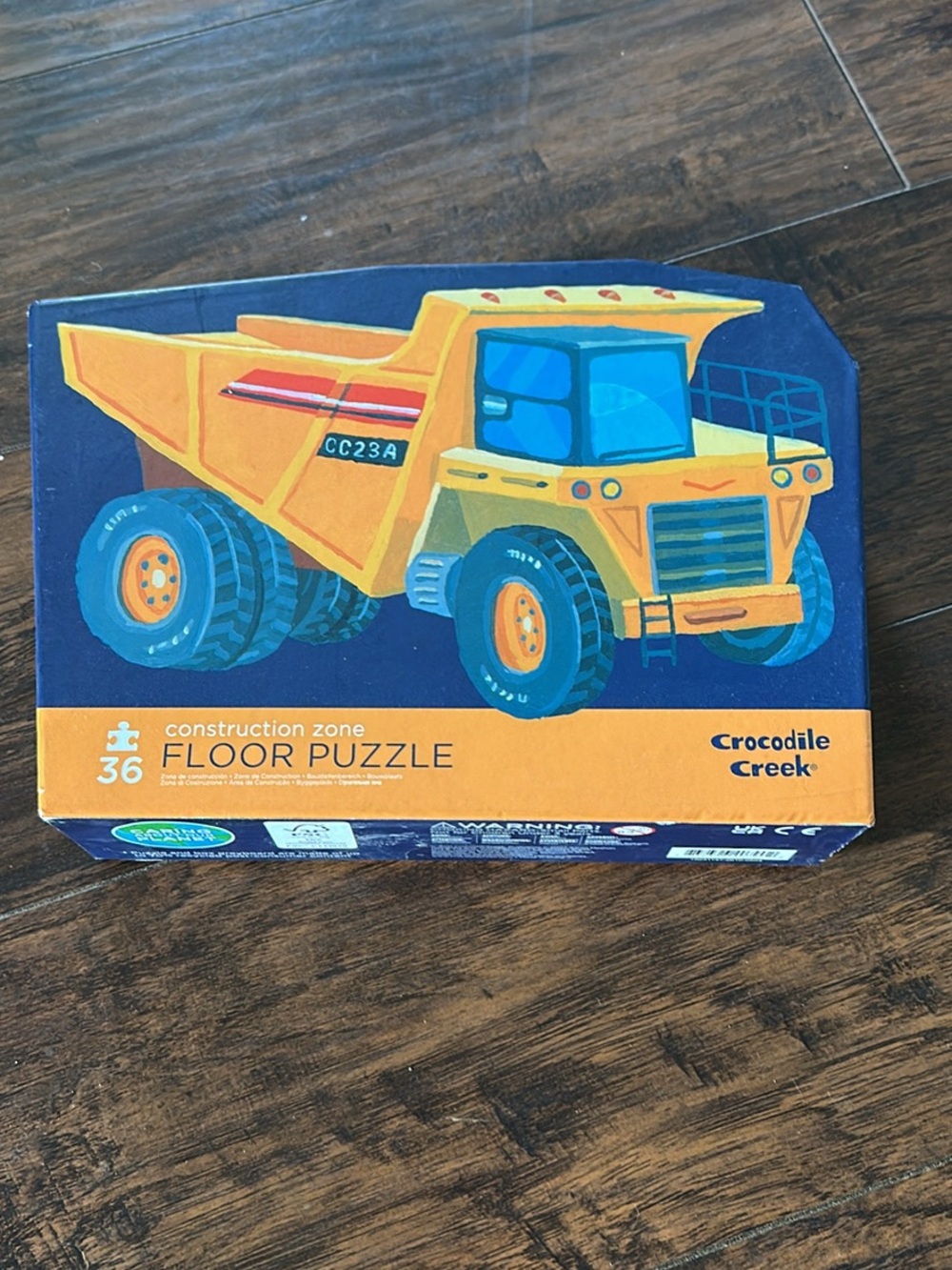 Crocodile Creek Construction Zone Floor Puzzle - Yellow Dump Truck